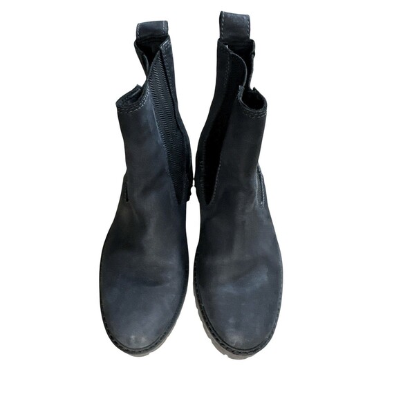 Timberland Courmayeur Chelsea Boots Black Nubuck Leather 7.5 Lug Sole Trendy - Picture 6 of 9